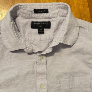 Banana Republic Men's Light purple Linen Shirt